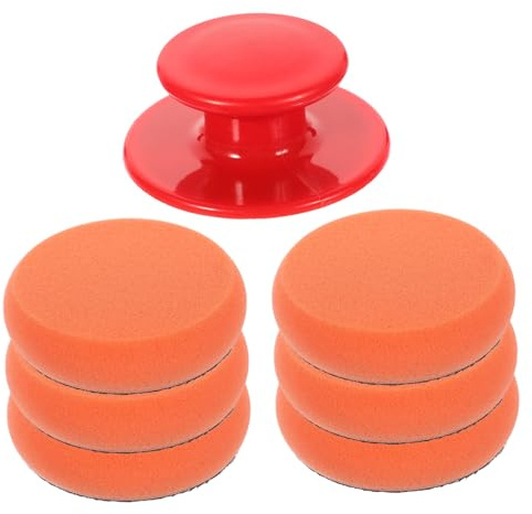 Hohopeti Tampon De Polissage Éponge Poignée 7 Pièces Kit Pour Voiture Polyvalent Usage Automobile Accessoires Entretien Véhicule Carrosserie