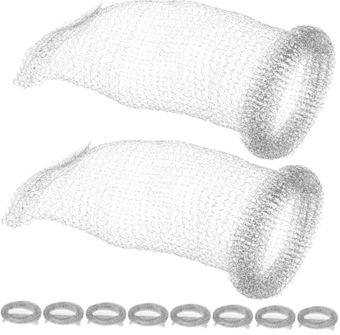 MUCKLILY 10pezzi Acchiappa Pelucchi Lavatrice in Acciaio 304 Filtro Rete Per Tubo Scarico Compatibile Con Scarico Lavatrice Trappola e Fibre Per Purificazione Acqua