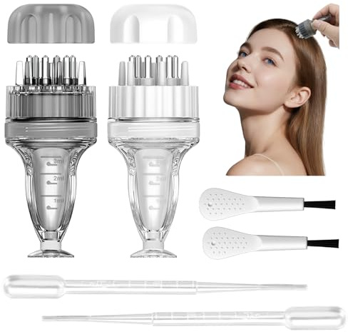 Applicateur d'huile capillaire Hair Oil Applicator Scalp Applicator Bottle | Hair Oiling Applicator avec peigne Brosse de massage 2 pièces pour le traitement des cheveux du cuir chevelu