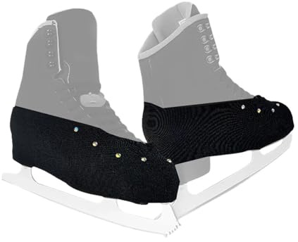 Copristivali da pattinaggio artistico Copriscarpe protettivi for pattini ghiaccio Nero Bianco(Black M)