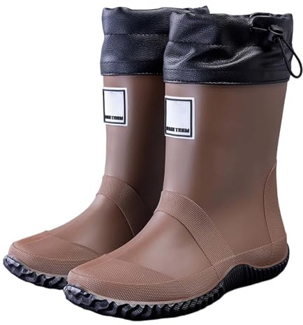 Generisch Bottes en caoutchouc antidérapantes pour femme - Bottes de pluie pieds nus - Tige large - Bottes de pluie imperméables - Bottes de jardin