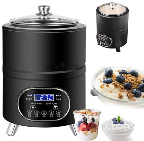 Yoghurtmaskinen, automatisk jäsning med tid- och temperaturkontroll, 8 l/12 l kapacitet, perfekt för yoghurt, svart vitlök och söt ris vinproduktion