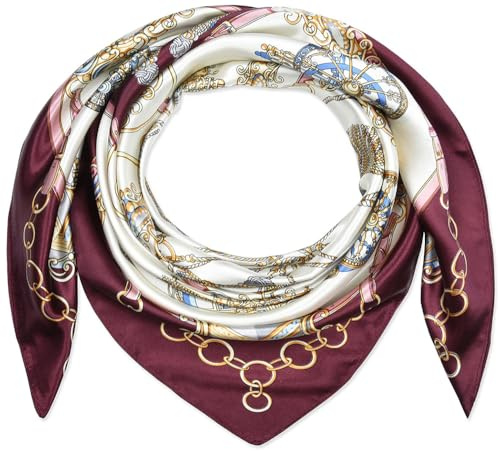 corciova 35 x 35 Large Square Hair Scarf for Women Silk Like Curly Headband Tie Sleeping at Night Fashion Bandana Headscarf
