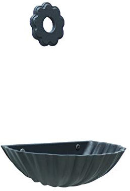 Fonderia Bongiovanni Fontaine Mur Coquille Couleur Gris Fonte avec Rosace Fleur pour Maison Jardin