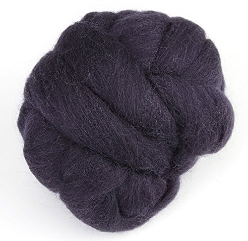 Cikonielf Filzwolle Schurwolle Kammzug Märchenwolle filzen Nadelfilzen Starter Set für Nadelfilzen Handspinnen DIY Bastelprojekte(schwarz)