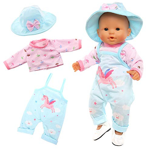 Miunana Vestido Sombrero Zapatos para Muñecas 36CM-42CM (14-16'') Baby Doll