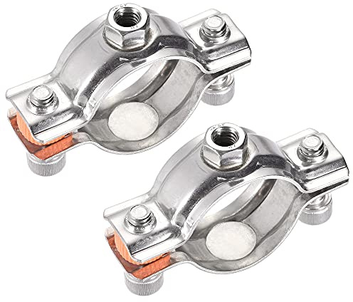 sourcing map 2 stycken väggtakfäste rörstöd 304 rostfritt stål justerbar rörhållare klämma för 38–40 mm rör