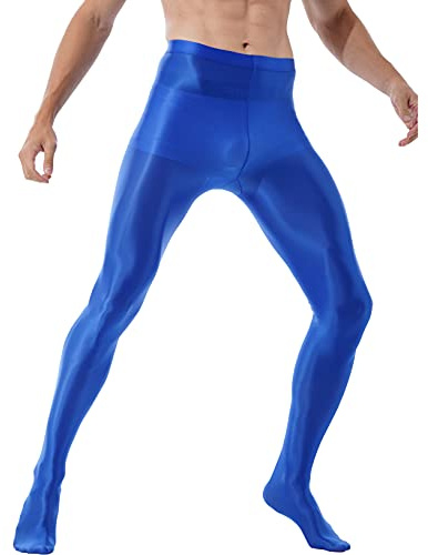 Freebily Pantalon de Compression Homme Translucide Legging Collant Fitness Gym Yoga Sport Elastique Taille Haut Bleu M