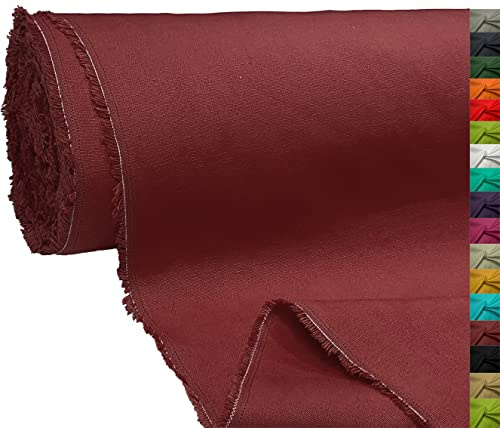 A-Express 100 % bomullsduk tygmaterial klädtillverkning tyg gardinväskor 145 cm bred 250 GSM säljs per meter – 1 meter 100 cm x 145 cm rödbrun