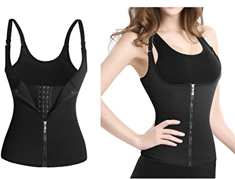 Corsé Debajo del Busto para Mujer, Ropa Moldeadora Superior Ajustable, Camiseta sin Mangas con Forma de Cuerpo y Abdomen que Moldea la Figura Corsé Moldeador de Cuerpo Moldeador (Negro)