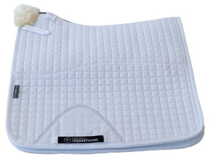 Naturally Equestrian Half Lined Dressage Square (Natural & White, Large)