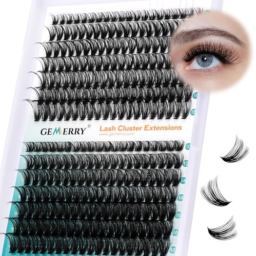 Wimpern Extensions 40D+50D DIY Clusterwimpern 0.07 D Curl 10-18 Mix Cluster Lashes Wimpernbüschel zu Hause GEMERRY (40D+50D-0.07D-10-18mm)