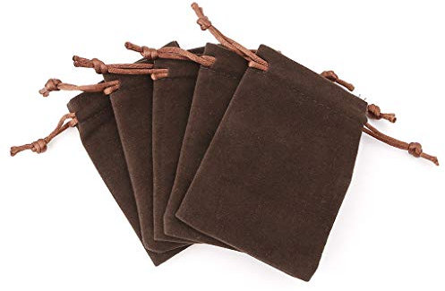 MULAIDI Cthulhu Karten-Aufbewahrungstasche, Brettspiel, Karten-Kordelzug, Flanell-Samt, Aufbewahrungstasche, Würfelbeutel, Kaffeebraun