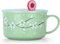 Biigming Tazza Grande in Ceramica con Coperchio e Manico tazza XXL 800ml per la Colazione Noodle Fiori di Ciliegio Tra la Neve per Insalata e Cereali (Verde)