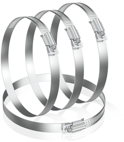 Hon&Guan 4 Stück 75mm Schlauchschellen Edelstahl Verstellbare Spannbereich 65-89 mm, Schlauchschelle Schellen, Schlauch Clips Sortiment Hose Clamp für Pool, Teich und Garten