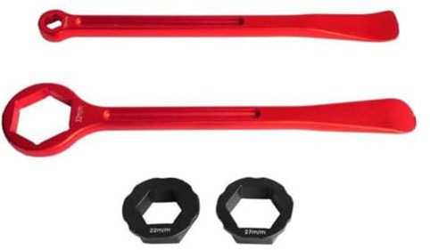 Qerwsdty 10 mm/13 mm/22 mm/27 mm/32 mm däcklyftare verktyg motorcykel däckbyte set skiftnyckel sats kombospak kit däckreparationsverktyg A