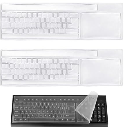 EUYKQNOI 2 Pièce Housse en Silicone Universelle pour Clavier de Bureau, Protecteur de Clavier Universel, résistante, Protège Touche Flexible et Étanche - Protection Clavier pour Ordinateur avec