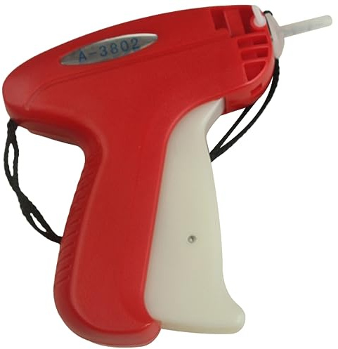 NAMOARLY Applicateur D’étiquettes Vêtements Rouge Polygonal, Pistolet à Marquage Fin, Machine Étiqueteuse Plastique Solide pour Boutique Textiles Professionnels