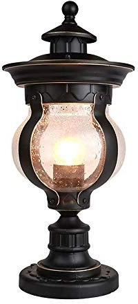 Aioneer Columna De Luz De Aluminio con Burbujas De Vidrio, Luz Exterior para Jardín, Lámpara De Pilar para Cerca, Luces para Patio, Jardín, Borde De Piscina, Luz De Paisaje De Ca