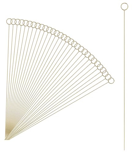 QUARKZMAN 30 Pcs Portatarjetas Florales, 11.8 Redondos Clips De Alambre Metálico Para Mesa Portanúmeros Para Bodas, Fotos, Notas, Restaurantes, Dorado