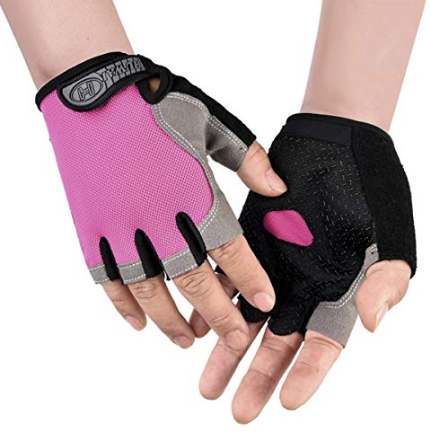 Afinder Kinder Jungen Mädchen Fingerhandschuhe Halbfinger Handschuhe Fahrradhandschuhe Sporthandschuhe Fingerlos Handschuhe Skatehandschuhe für Outdoor Sport Radfahren Camping Rennrad Fahrrad
