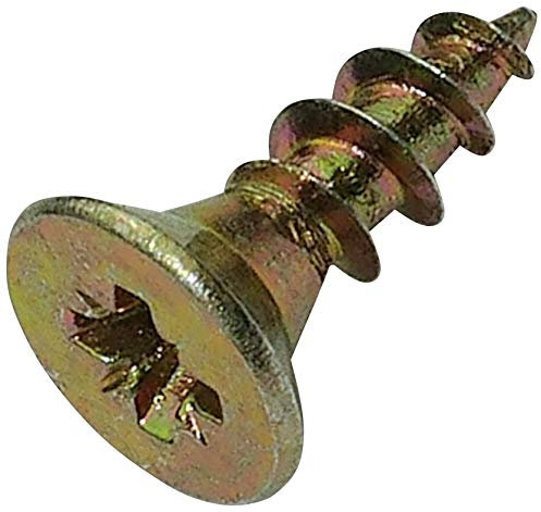 AERZETIX - Juego de 100 - Tornillo para madera - Ø3x10mm - Acero Latón Metal - Cabeza fresada - Huella Cruciforme Pozidriv - Color latón - C45138