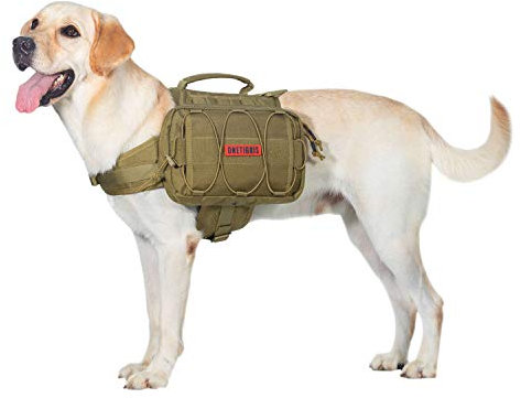 OneTigris Mammoth Hunderucksack 2.0 Version Reißen Camping Wandern Hundebackpack für M/L Größe Hunde (L, Coyote Braun)