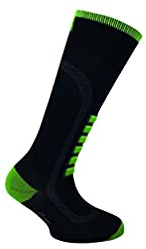 Eurosock Kids' Silver Lite Jr Ski Socks, Black, XS(2-Little 4 Big