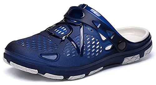 Mens Clogs Lightweight Garden Sandals Breathable Clogs for Men Summer Slippers Casual Mules Outdoor Pool Beach Yard Blue Size UK 11