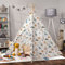 Paco Home Kinderzelt Tipi Zelt für Kinderzimmer Spielzimmer Innen Indoor Robust Stabil Wigwam versch. Muster, Farbe:Mehrfarbig, Sets:Ohne Zubehör