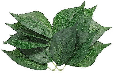 PATIKIL 11x3.1 Artificial Green Leaves, 60 Pcs Bulk Greenery Leaves Fake Hydrangea Leaves Fake Leaves for Wedding Bouquets Wreaths Decor