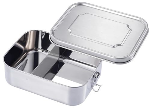 GVSAVY 1 Set Stainless Steel Lunch Box with Removable Dividers, Metal Lunch Box, Sustainable Subdivision Lunch Box, Leak Proof Lunch Box, Food Storage Box (1200 Ml)