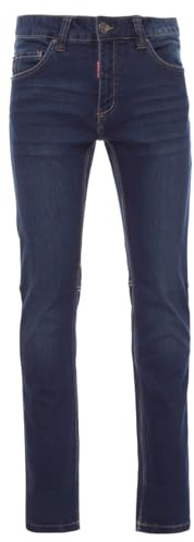 Pantaloni jeans cinque tasche da lavoro unisex art. SAN FRANCISCO con porta metro a scomparsa, taschino porta penne e cutter (46, BLU DENIM)