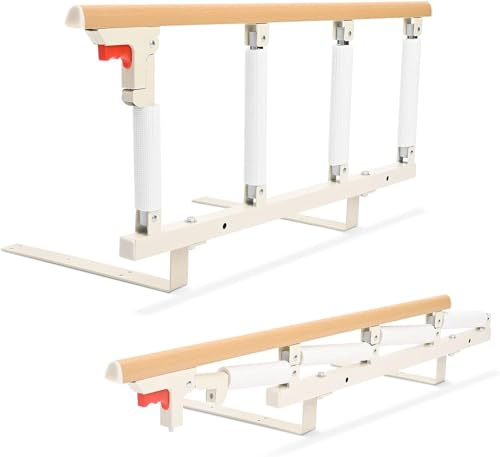 Brolteja Bed Rail 97 * 40cm Folding Bed Barrier for Elderly Safety Side Protector for Elderly People Adult Support Handle for Elderly Bed Assist