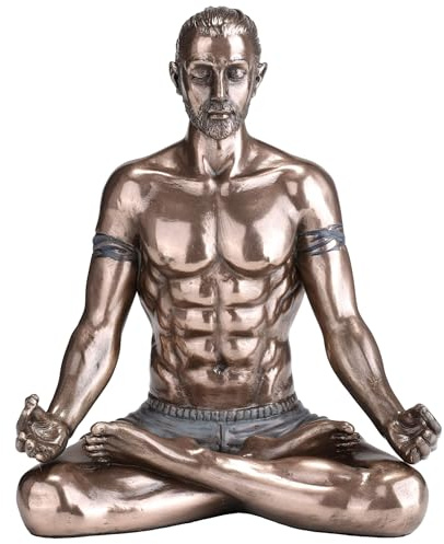 Veronese Design Statue de yoga en résine coulée à froid Finition bronze 14 cm
