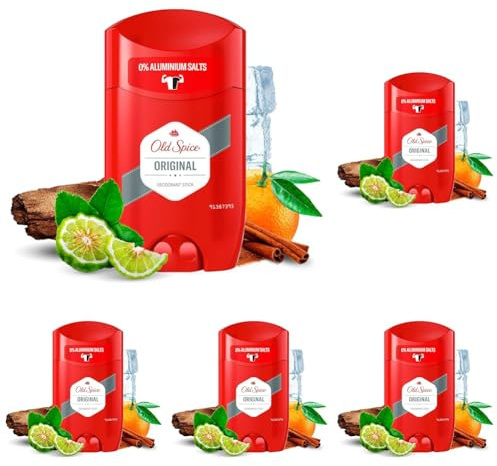 Old Spice Orginal Deodorant Stick | 50ml | Deo Stick Ohne Aluminium Für Männer (Packung mit 5)