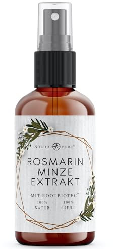 Rosmarinwasser mit Minz-Extrakt für Kopfhaut & Haare | Vitalisierendes Haar Tonikum zur Pflege von dünnem, trockenem & brüchigem Haar | Ohne Öl