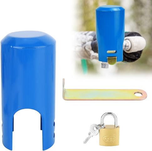 XCRPRT Blocco Rubinetto Esterno Lucchetto, Sistema di Blocco per Rubinetto in Metallo, Blocco Rubinetto Dell'Acqua, Copertura per Rubinetto da Giardino con Serratura per Giardino (Blu)