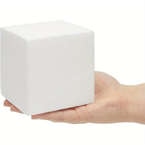 Polystyrene Solid Foam Cubes 100mm (10cm) - Pack of 1 - For Crafts, Sculpting, Floral Arrangements & Centerpieces Floral Foam Blocks For Artificial Flowers Foam Sheets for Weddings, Christmas & Easter