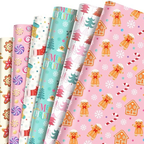 Geschenkpapier Rollen Weihnachten, 12 Blatt Geschenk Papier Christmas, Weihnachten Sgeschenkpapier Rollen, Geschenk Papier Weihnachts, Kinder Weihnachts Papier Geschenkpapier
