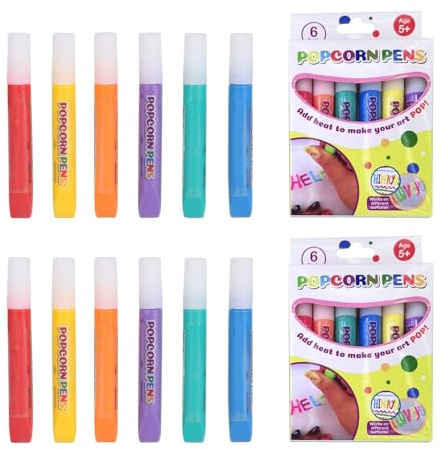 Henyall 3D Bubble Popcorn Drawing Pens,Magic Puffy Paint Pens for Kids,Magic Colour DIY Printing Bubble Pen Cotton Pen,Kids Stationary Sets, Teenage Girls Gifts Birthday Presents,12 Pieces/2 Boxes