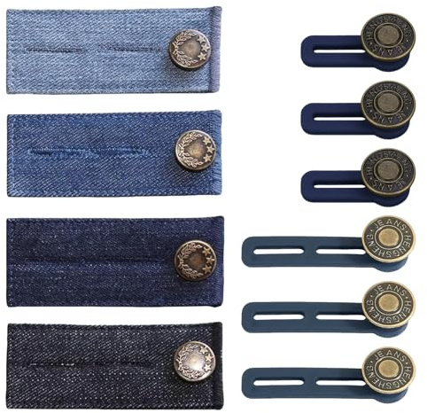 10 Stück Hosenbunderweiterung Knopf,Hosenknopf Verlängerung Hosenerweiterung Jeansknopf,Knopfverlängerung für Hosen,Verstellbare Jeans Taille Erweiterung Knöpfe für Hosenerweiterung Schwangerschaft