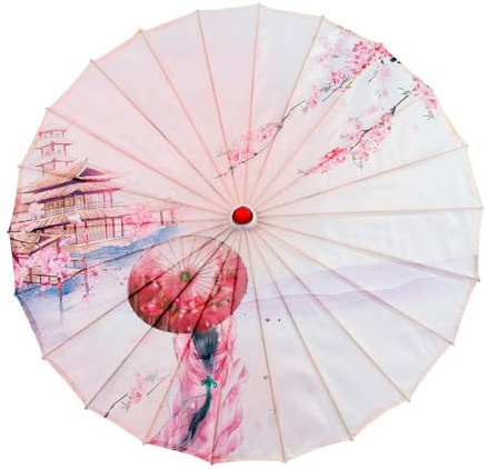 HXNH Parapluie vintage en soie de bambou pour femme, cadeau et accessoires de costume, parasols de danse en soie pour un usage quotidien Parapluie en bambou