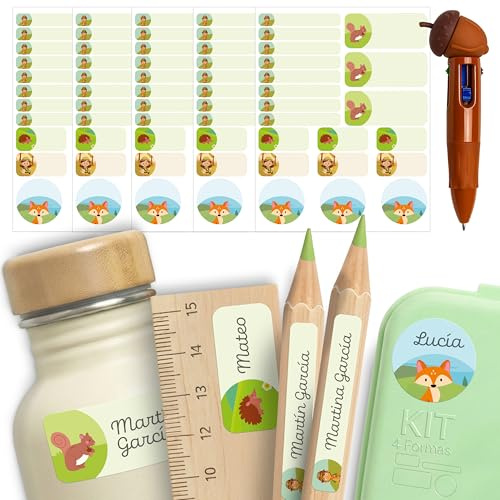 mycustomy 200 Pegatinas Personalizadas 0+ y Papel FSC, con Bolígrafo