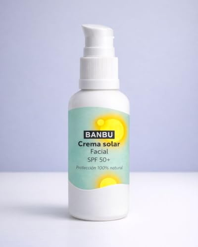 BANBU Crema Solar Facial SPF 50+, Protección Natural 100%, Óxido de Zinc No Nano, Textura Invisible Ultraligera, 50 ml
