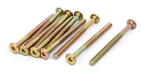 uxcell M6 x 80mm Partically Thread Hexagon Socket Head Cap Screw Bolt Bronze Tone 10pcs
