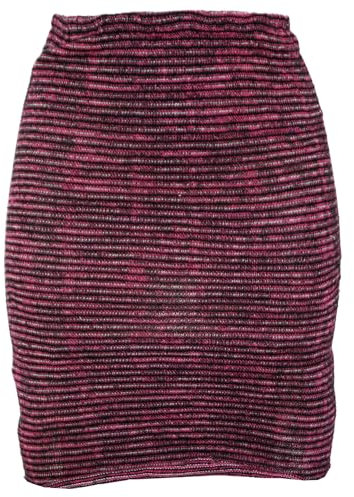 GURU SHOP Minirock, Boho Strickrock, Ethnorock - Beere/schwarz, Damen, Baumwolle
