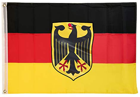 Drapeaux de l'aricona - drapeau de l'Allemagne avec aigle fédéral, 2 oeillets métalliques intégrés, résistants aux intempéries - drapeau national allemand 90 x 150 cm