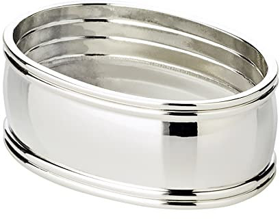 EDZARD 4er Set Serviettenring Faden, Länge 6 cm, edel versilbert, anlaufgeschützt