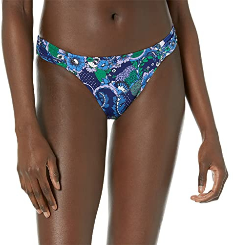 Amazon Essentials Parte Inferior de Traje de Baño Tipo Bikini con Tirante Lateral Mujer, Azul Intenso Cachemir, 40